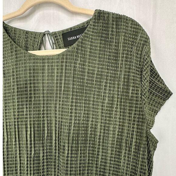 Anthropologie Sabina Musayev Green Renaissance Crepe Satin Midi Dress Size Small - Picture 4 of 8